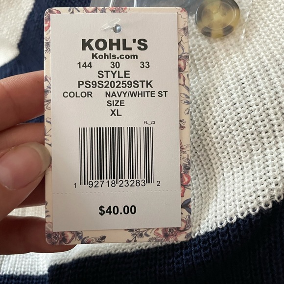 Brand new striped sweater from Kohls - Picture 3 of 4